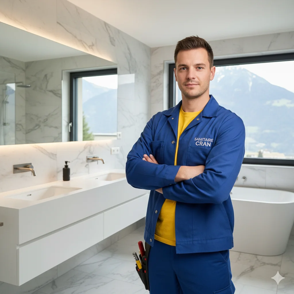Plombier professionnel Sanitaire Crans en intervention